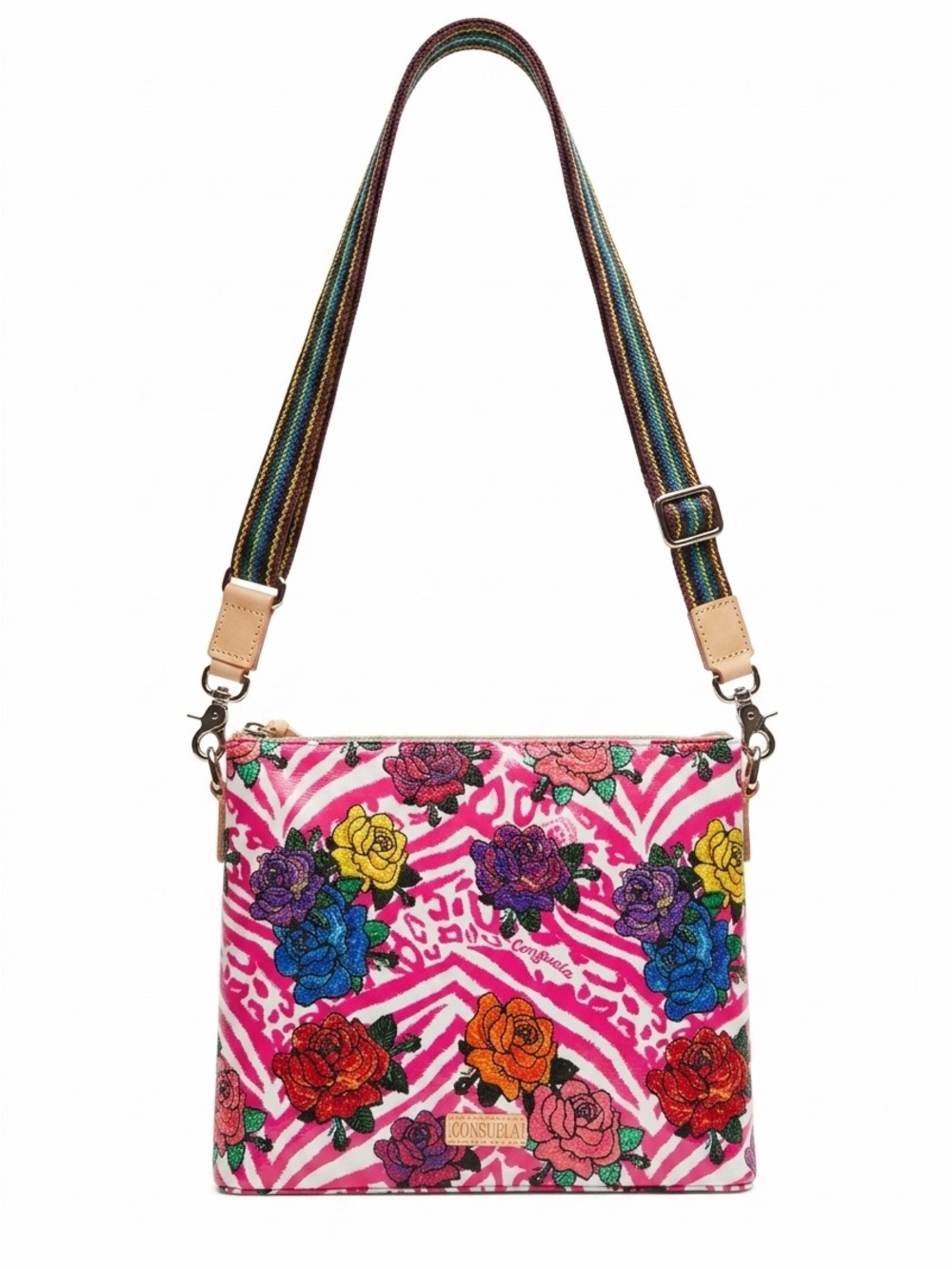 Consuela Multicolor Floral Pink Crossbody Bag